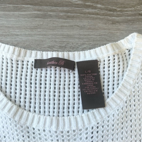 Heather B Pure Cotton Mesh Crochet Sleeveless Sweater Coverups - Picture 5 of 12